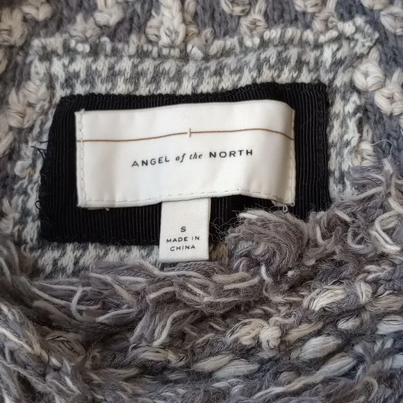 Anthropologie Angel of The North Tipperary Frayed Button Cardigan Jacket Grey S - Picture 4 of 13